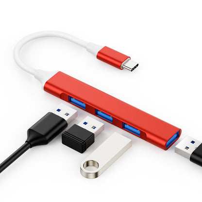 USB C Adapter Hub with 4 Ports: 1 USB 3.0 + 3 USB 2.0 (Royal Blue)