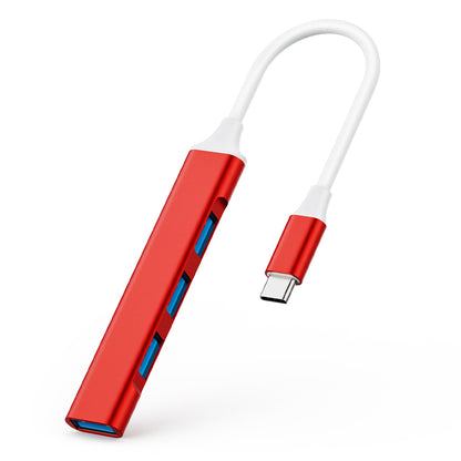 USB C Adapter Hub with 4 Ports: 1 USB 3.0 + 3 USB 2.0 (Royal Blue)