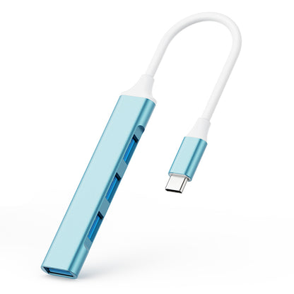 USB C Adapter Hub with 4 Ports: 1 USB 3.0 + 3 USB 2.0 (Royal Blue)
