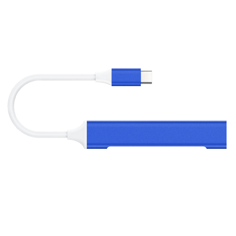 USB C Adapter Hub with 4 Ports: 1 USB 3.0 + 3 USB 2.0 (Royal Blue)