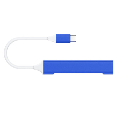 USB C Adapter Hub with 4 Ports: 1 USB 3.0 + 3 USB 2.0 (Royal Blue)