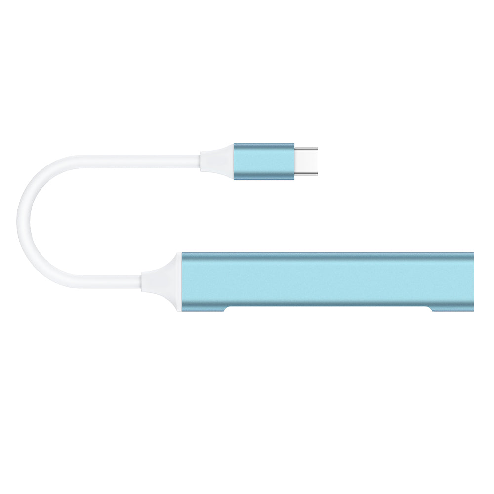 USB C Adapter Hub with 4 Ports: 1 USB 3.0 + 3 USB 2.0 (Royal Blue)